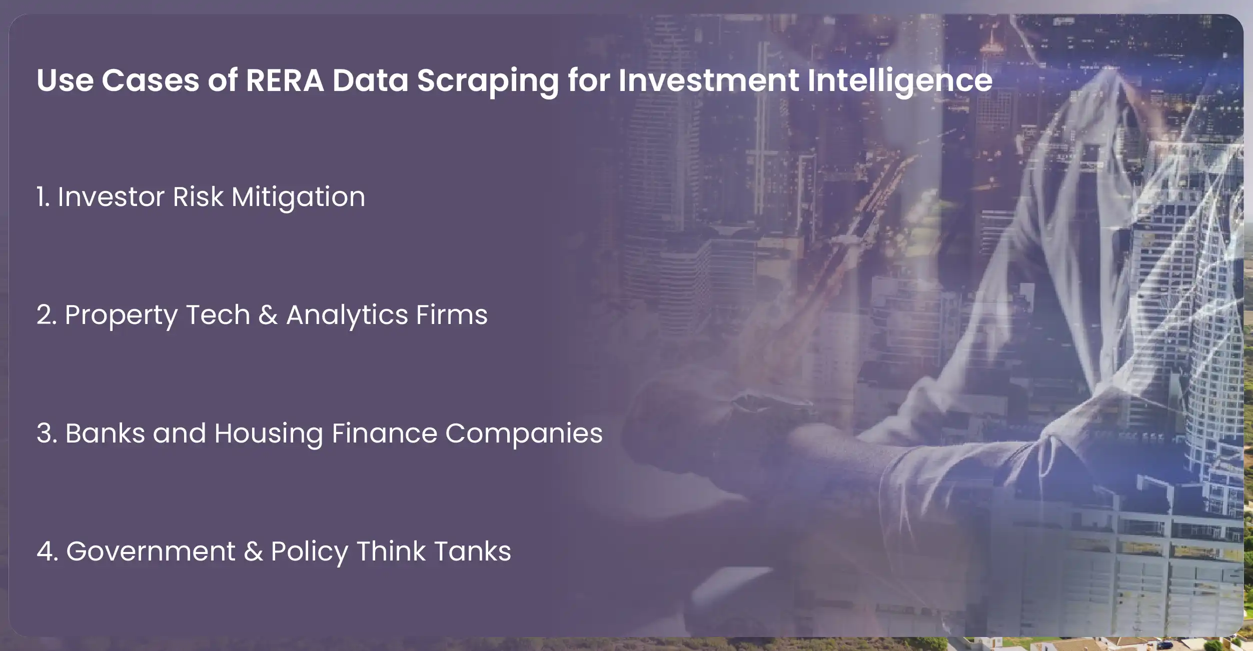 Use Cases of RERA Data Scraping for Investment Intelligence